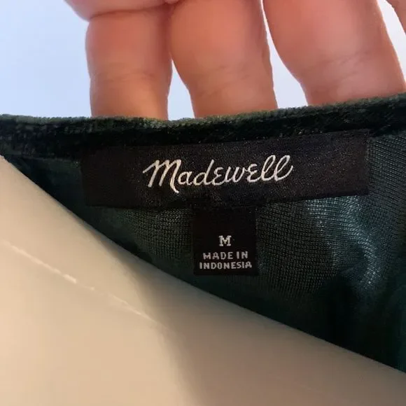 [Madewell] Green Velvet Blouse - Size Medium - Picture 5 of 6